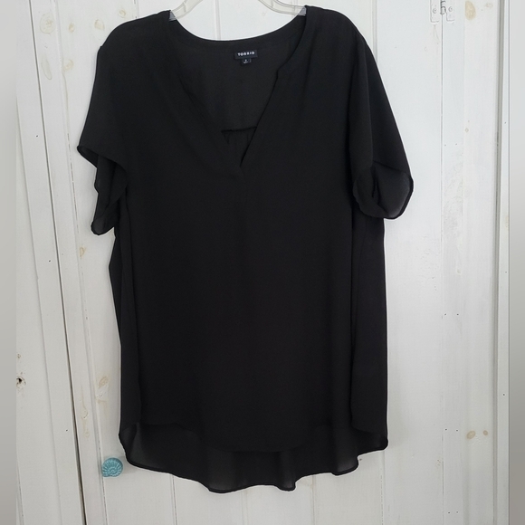 Georgette Pullover Flutter Sleeve Tunic Blouse Size 2X - Picture 1 of 11